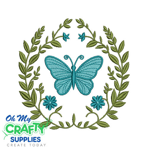 Vine Butterfly 322 Embroidery Design
