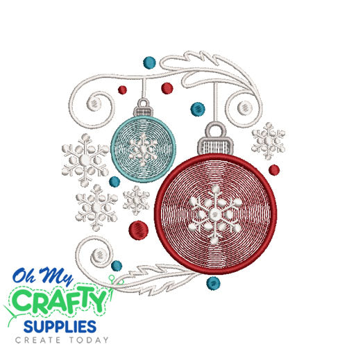 Whimsical Snowflake Ornaments Embroidery Design