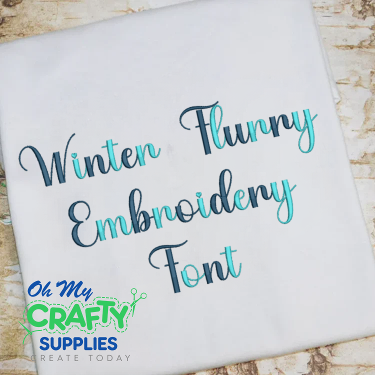 Winter Flurry Embroidery Font (BX Included) (FM)