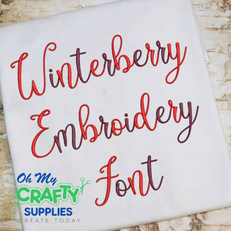 Winterberry Embroidery Font (BX Included) (FL)