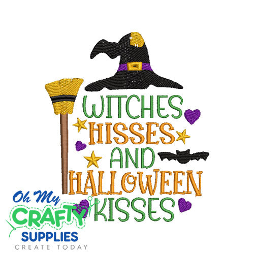 Witches Hisses Kisses 83 Embroidery Design