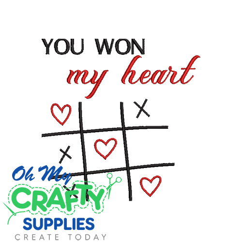 Won my heart Embroidery Design