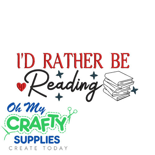 Rather be Reading 329 Embroidery Design