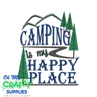 Happy Place Camping 78 Embroidery Design