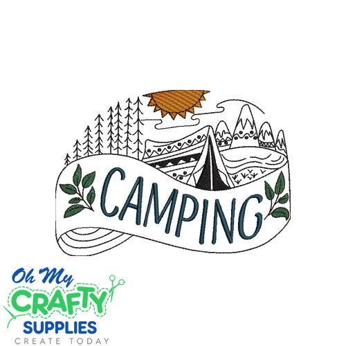 Camping Scene 710 Embroidery Design