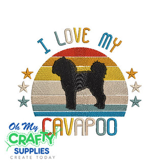 I Love My Cavapoo 522 Embroidery Design