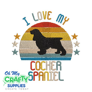 I Love My Cocker Spaniel 523 Embroidery Design