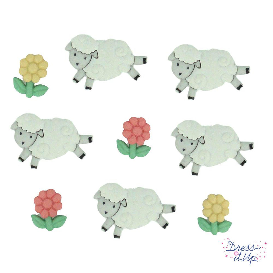 Dress It Up Buttons -Counting Sheep