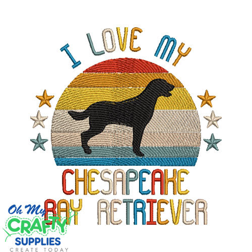 I Love My Chesapeake Bay Retriever 522 Embroidery Design