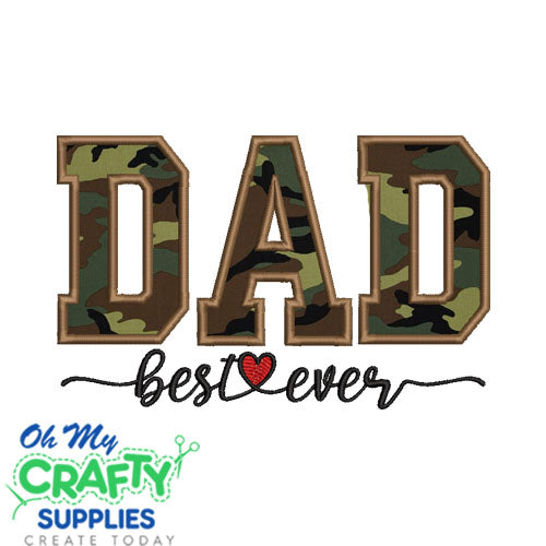 Dad Best Ever Applique Embroidery Design