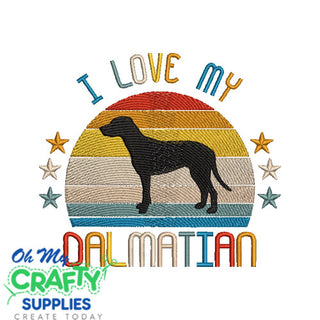I Love My Dalmatian 522 Embroidery Design