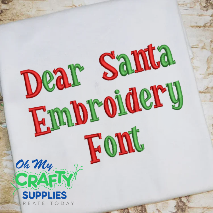 Dear Santa Embroidery Font (BX Included)