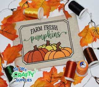 Farm Fresh Pumpkins Frame 8423 Embroidery Design