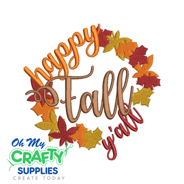 Happy Fall Y'all 910 Embroidery Design