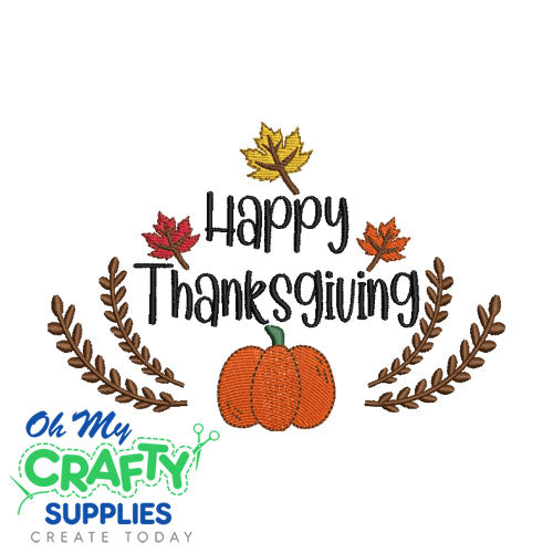 Happy Thanksgiving 10923 Embroidery Design