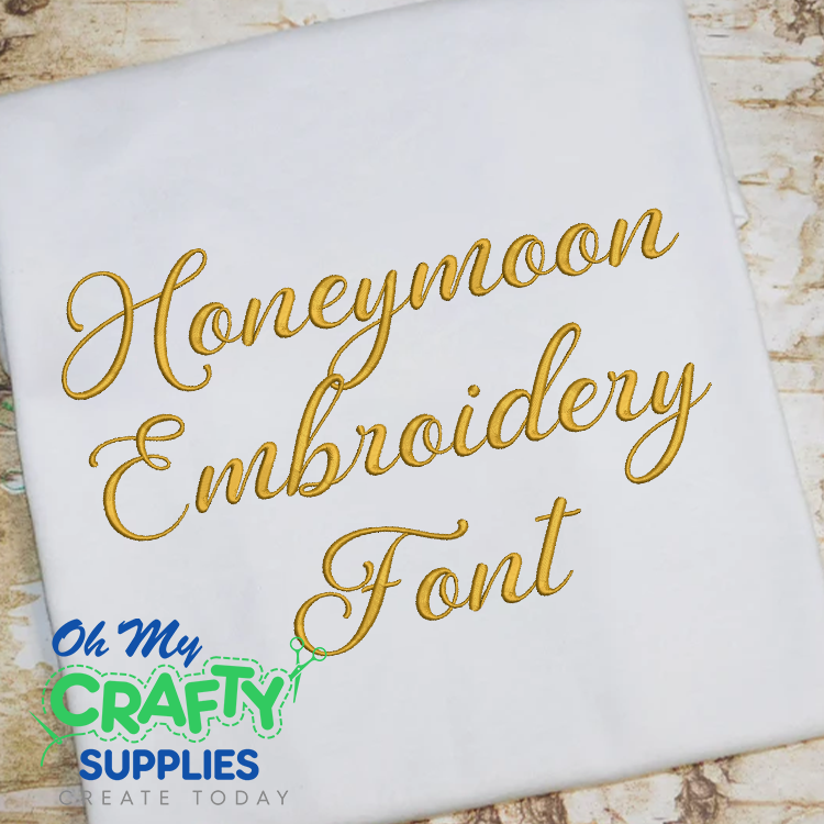Honeymoon Embroidery Font (BX Included)