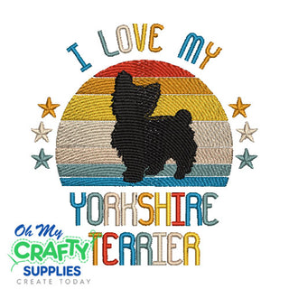I Love My Yorkshire 520 Embroidery Design