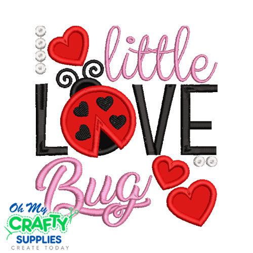 Little Love Bug Applique Design Embroidery