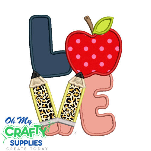 School LOVE Applique 78 Applique Embroidery Design