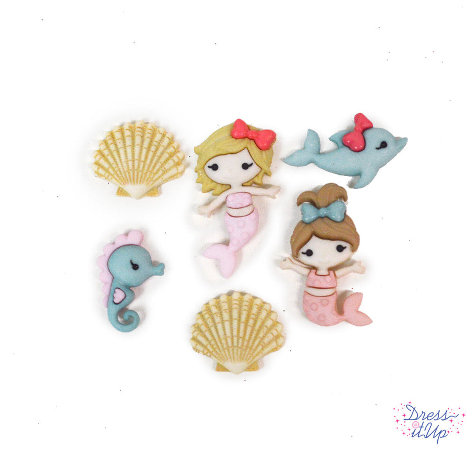 Dress It Up Buttons - Mermaid Kisses