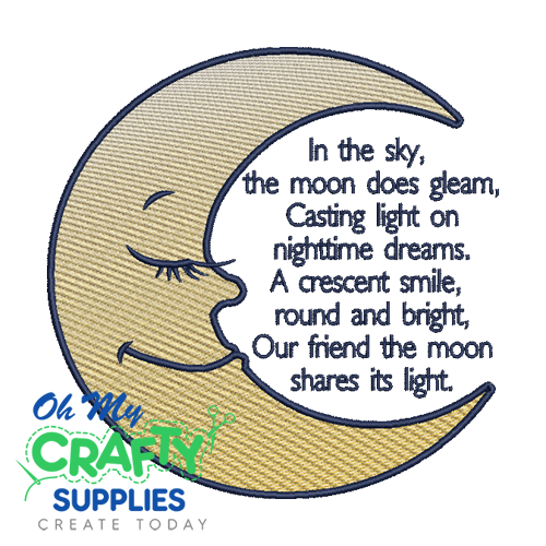 Our Friend the Moon Embroidery Design