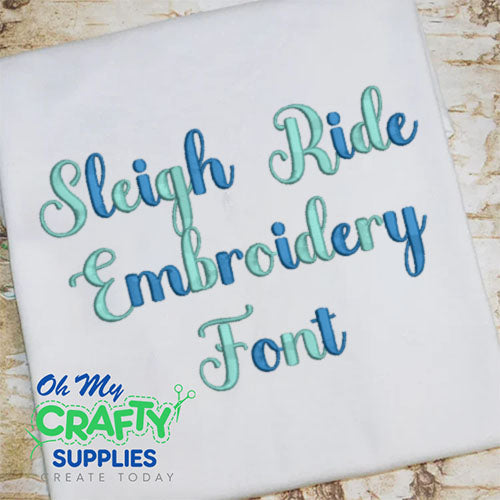 Sleigh Ride Embroidery Font (BX Included)