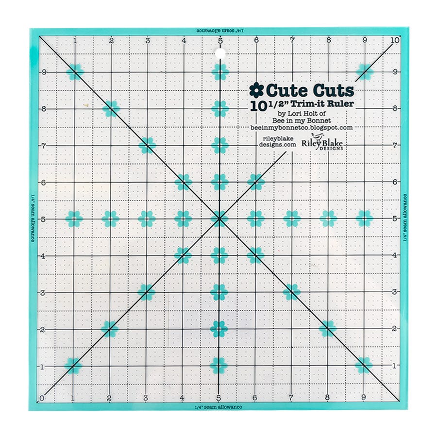 Lori Holt Cute Cuts Trim It 10.5" Square Ruler