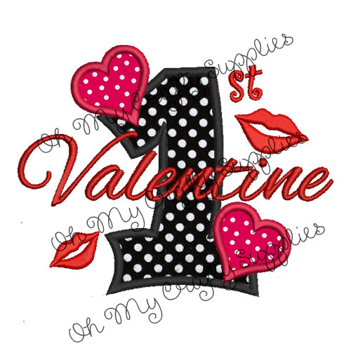 Valentine's Day Applique Embroidery Design