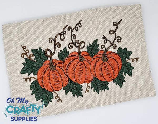Pumpkin Trio 9221 Embroidery Design