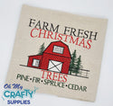 Farm Fresh Christmas Tree Barn Embroidery Design