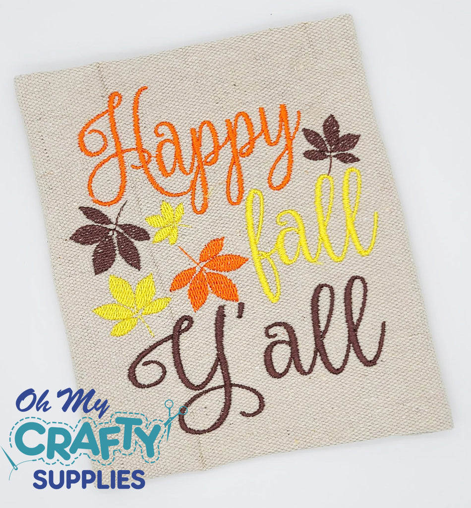 Happy Fall Y'all 8821 Embroidery Design