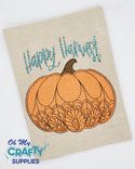 Happy Harvest Henna Pumpkin Embroidery Design