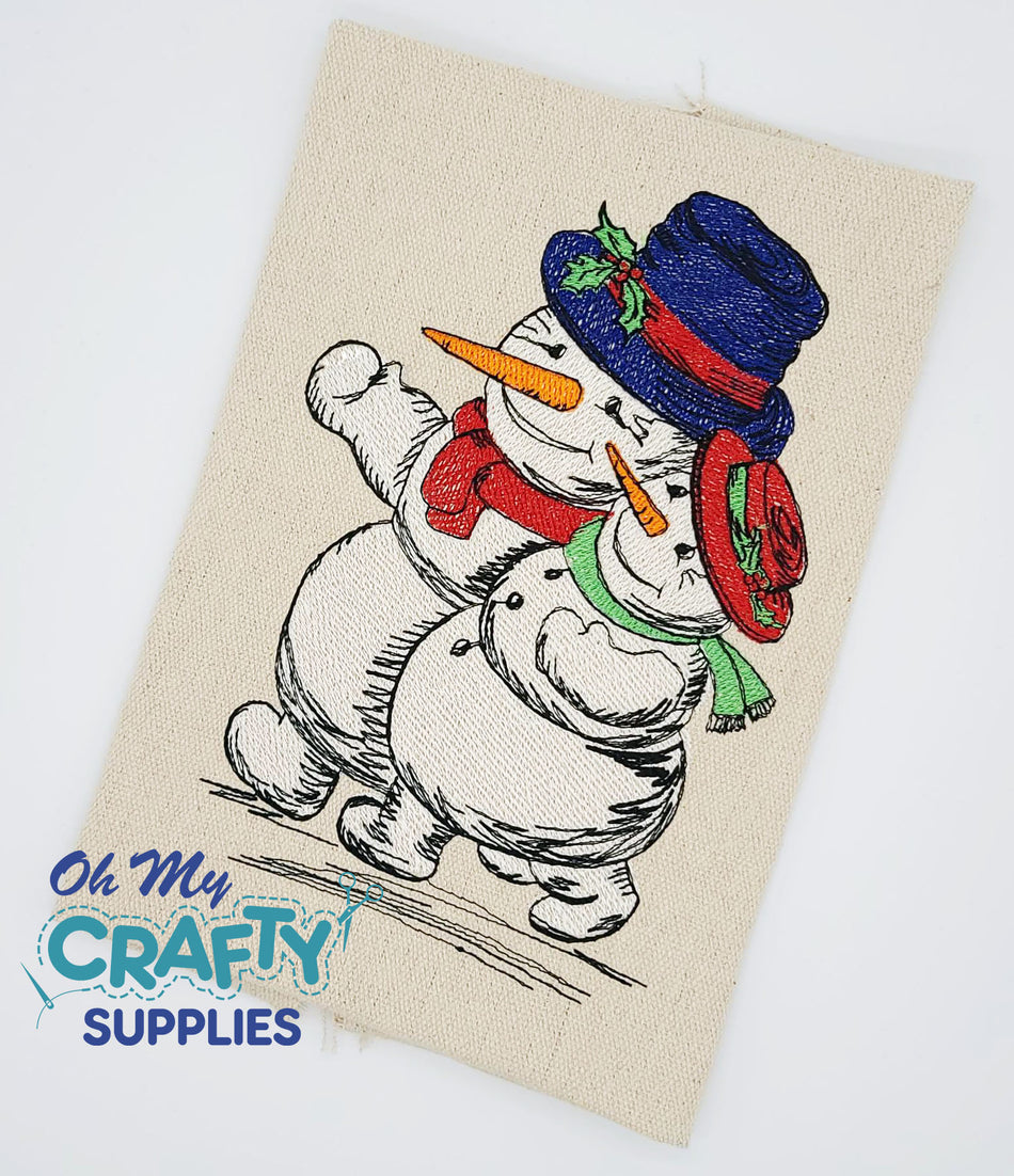 Christmas Snow Couple 10621 Embroidery Design