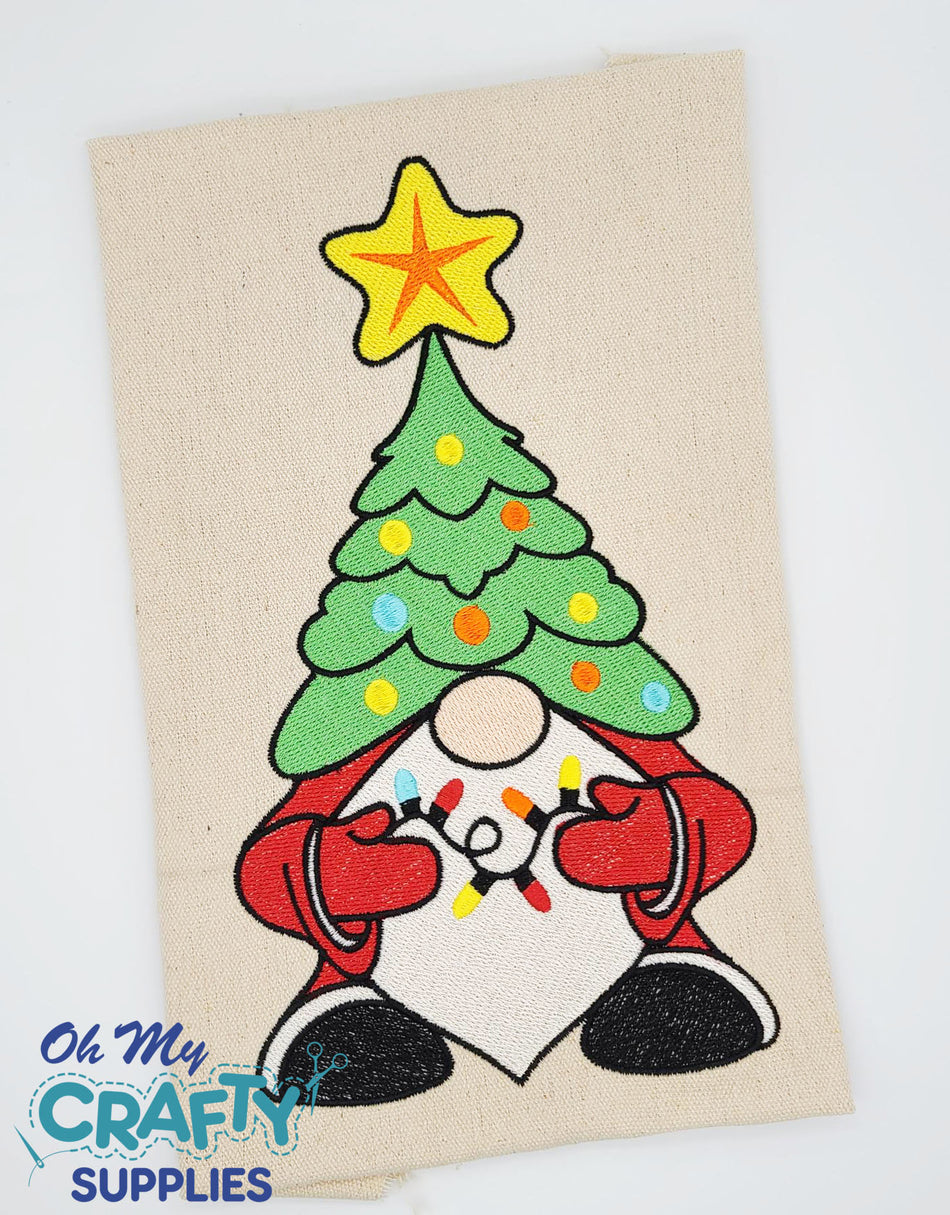 Christmas Light Gnome 1029 Embroidery Design
