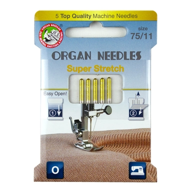 ORGAN Super Stretch Size 75, 5 Needles per Eco pack
