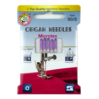 ORGAN Microtex Size 60, 5 Needles per Eco pack