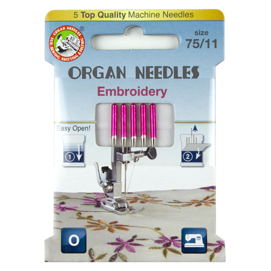 ORGAN Embroidery Size 75, 5 Needles per Eco pack
