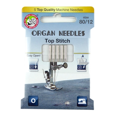 ORGAN Top Stitch Size 80, 5 Needles per Eco pack