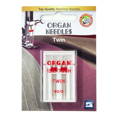 ORGAN Twin Size 90/2mm, 2 Needles per blister pack