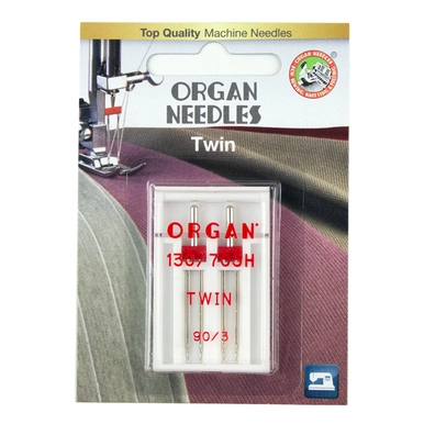 ORGAN Twin Size 90/3mm, 2 Needles per blister pack