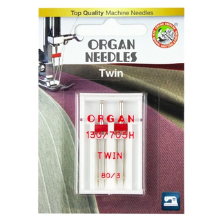 ORGAN Twin Size 80/3mm, 2 Needles per blister pack
