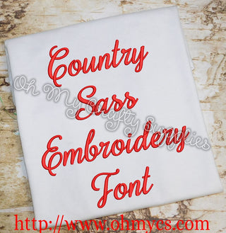 Country Sass Embroidery Font (Bx Included)