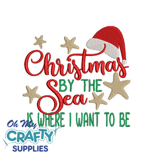 Christmas by the Sea Embroidery Design