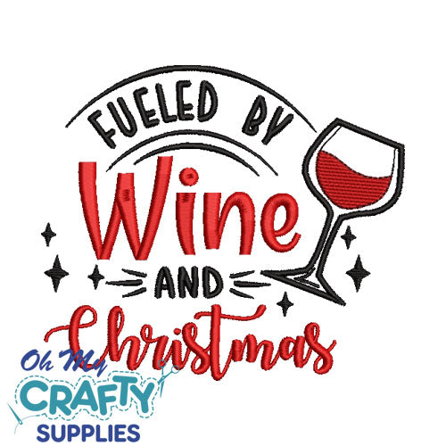 Wine and Christmas 112 Embroidery Design
