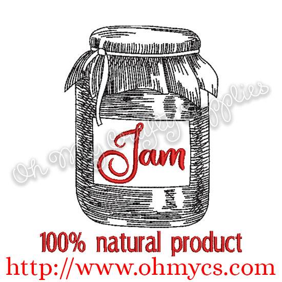 Jam Jar Sketch Embroidery Design