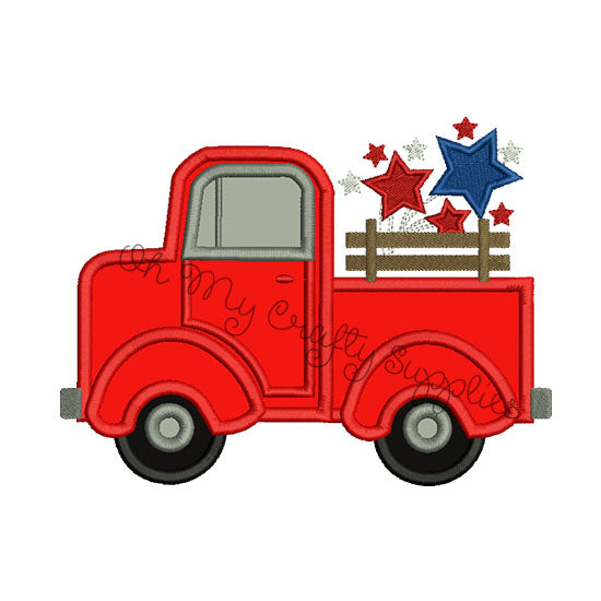 Fourth of July Truck Applique Design