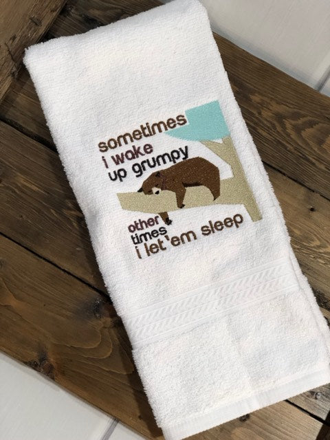 Wake Up Grumpy Bear Embroidery Design