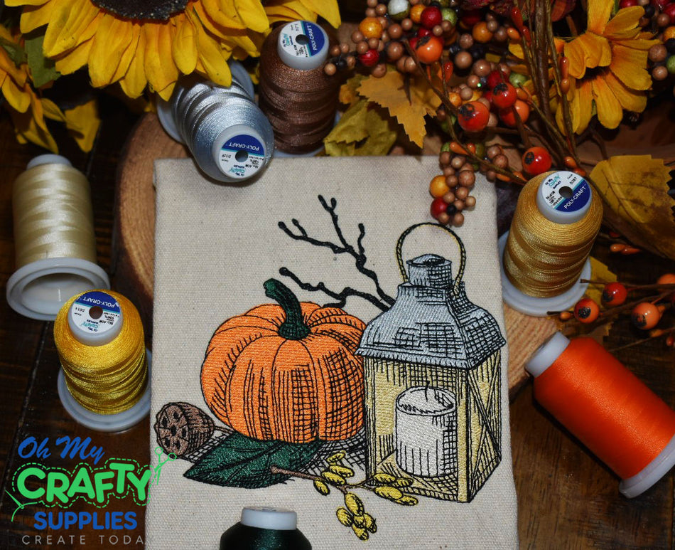 Sketch Pumpkin Lantern 92621 Embroidery Design