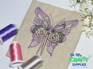 Butterfly Scissors Embroidery Design