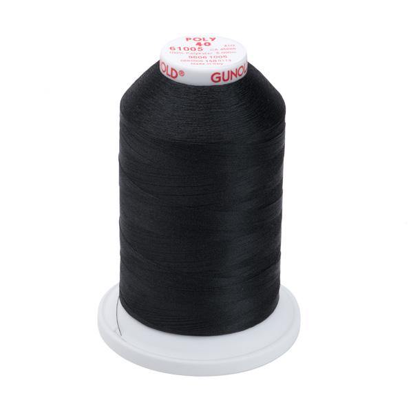61005 - Black Polyester Embroidery Thread - 40 WT. 5,500 YD. Cones - Oh My Crafty Supplies Inc.